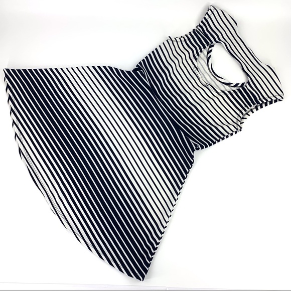 enough about me… Sleeveless Striped Jersey Fit & Flare Dress, Small - Picture 12 of 16